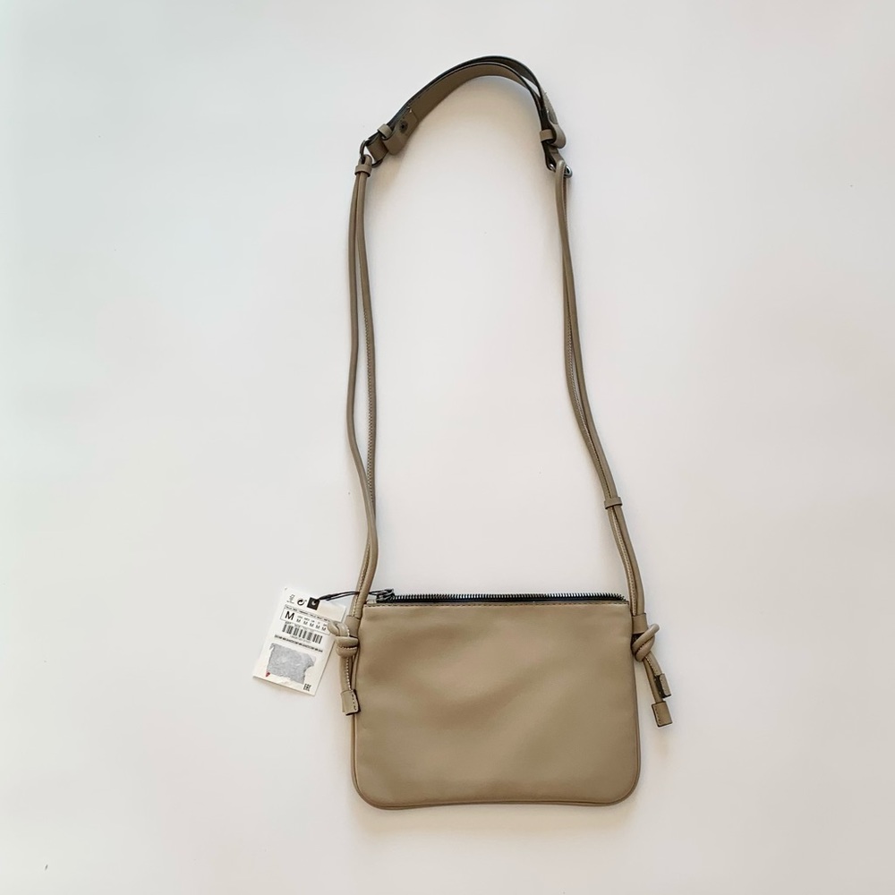 NWT Zara Crossbody Bag Taupe Brown-Gray Purse